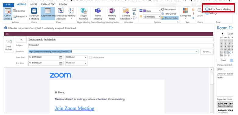 Add zoom meeting